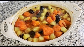 Receta Cacerola de Camote o Batatas con Piña y Ciruelas [upl. by Atlas]