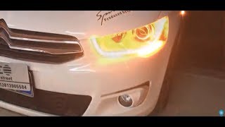 Citroen CElysee  DRL  DYNAMIC turn LIGHT retrofit [upl. by Eiramalegna]