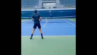 Patrick Mouratoglou vs Serena Williams playing tennis in US Open 2020 practice SerenaWilliams [upl. by Asirral852]