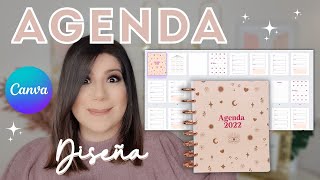 CREA tu propia AGENDA en CANVA ⭐️ Te regalo la plantilla [upl. by Raybourne19]