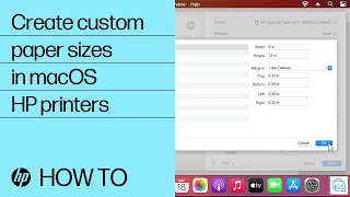 How to create custom paper sizes when printing from the page setup menu in macOS  HP Support [upl. by Nailij]