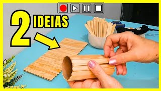 💡 2 IDÉIAS FEITAS COM PALITOS DE PICOLÉ  ARTESANATO COM PALITO DE PICOLÉ [upl. by Anisah630]