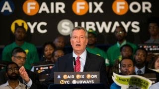 De Blasio pushes for a tax on the wealthy to fix NYC subway [upl. by Bellina]