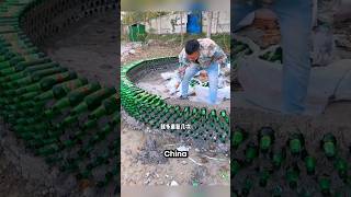 Botellas para construir viviendas sostenibles en China ♻️shorts [upl. by Ylrehs]