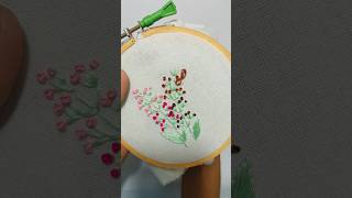 Easy Flower Embroidery shorts ytshorts youtubeshorts embroidery [upl. by Kenway]