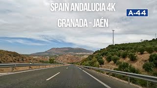 Driving in Spain Andalucia from Granada to Jaén Autovía A44 Carretero Pass [upl. by Ahsoek863]