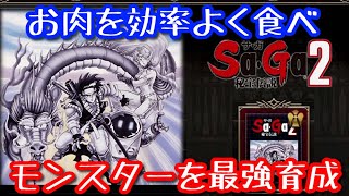 サガ2 秘宝伝説 効率よく肉を食べて、かつ道中無双しながら、最強モンスターまで育てて、クリアまでプレイ [upl. by Frederico]