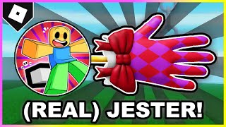 How to ACTUALLY get Jester Glove  quotNow You See Mequot BADGE in SLAP BATTLES ROBLOX [upl. by Rigby]