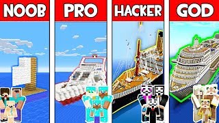 Minecraft  NOOB vs PRO vs HACKER vs GOD  FAMILY BOAT in Minecraft  Animation [upl. by Roselani305]