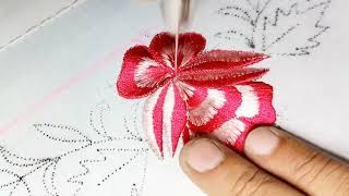 3d flower beal design embroidery machine [upl. by Haissi]