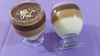 LAYERED PANNA COTTA RECIPE  CHOCOLATE amp COFFEE amp VANILLA PANNA COTTA  VERY YUMMY [upl. by Nannahs]