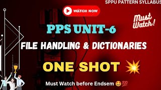 PPS Unit6 ONE SHOT 🤩 In Just 38 Mins 😱 SPPU Pattern  sppu endsem engineering oneshot pps [upl. by Wallinga]