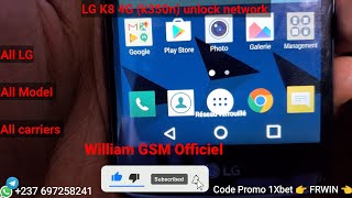 Comment débloquer le réseau des téléphones LG K8 LGK350N unlock avec Octoplus lG [upl. by Nesline951]