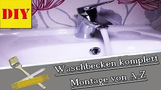 ⏩ Waschbecken mit Siphon installierenmontieren von Ingo  Der Heimwerker [upl. by Norita]