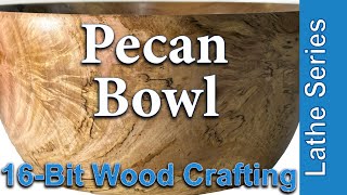 Pecan Bowl Wood Turning with spalting Dec 27th  Fun turning and learning [upl. by Eamaj]