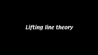 Lifting line theory Aerodynamics 16 [upl. by Randie]