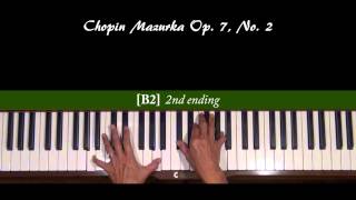 Chopin Mazurka Op 7 No 2 Piano Tutorial [upl. by Aiynat]