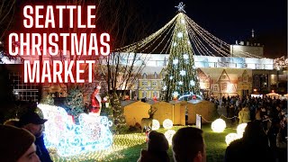 Seattle Christmas Market  New German Bavarian market by the Space Needle Happy Holidays 4K [upl. by Durante]