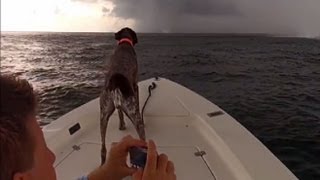 LobsterDiving Boaters Get Surrounded by Waterspouts [upl. by Alwitt]