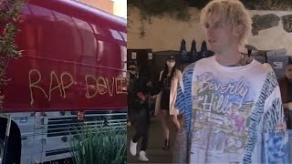 Machine Gun Kellys Tour Bus Vandalized During Mainstream Sellout Tour [upl. by Attelahs]