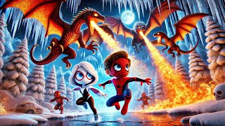 ESCAPING FROM MONSTER ON CHRISTMAS NIGHTWHO WILL SURVIVE  Spidey and his Amazing Friends Animation [upl. by Prince267]