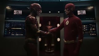 Flash Grant Gustin conhece o Flash Ezra Miller  DUBLADO PTBR Arrow 8x08 [upl. by Dannon]