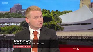 Ben Twomey Generation Rent CE Urges Landlords To Absorb Costs On BBC Breakfast 17082024 [upl. by Htiek]