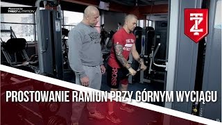 Prostowanie ramion przy górnym wyciągu  TRICEPS ĆWICZENIAPodstawy dla początkującychM Karmowski [upl. by Tadich]