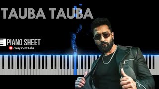 Tauba Tauba Piano Tabs 🎹  Easy Sheet Tabs PlayAlong Tutorial [upl. by Navad]