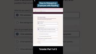 How to Onboard an Employee with Rippling  Part 1 of 5⚡️shorts [upl. by Noreik]