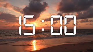 15 Minute Timer Sunset Background  Relax Music  Free Download [upl. by Bille]