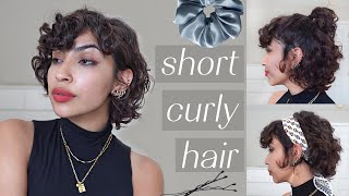 How to style short curly hair [upl. by Alihs]