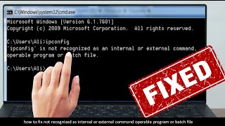 how to fix not recognized as internal or external command operable program or batch file windows 10 [upl. by Latsyrc]