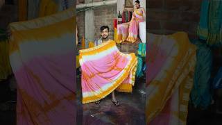 Only ₹550 saree tie dye handmade linensilk sareewithprice handmade craft malyalam [upl. by Pirnot536]