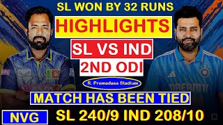 Live HIGHLIGHTS IND VS SL 2ND ODI live score live commentary [upl. by Ahsiadal]