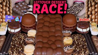 ASMR LEFTOVER DESSERT RACE GIANT BUBBLY MILKA CHOCOLATE MARSHMALLOW REESES ICE CREAM KINDER 먹방 [upl. by Enomas]