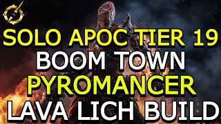 OUTRIDERS PYROMANCER LAVA LICH BUILD SETUP  SOLO APOC TIER 19 BOOM TOWN pyromancer outriders [upl. by Millburn]