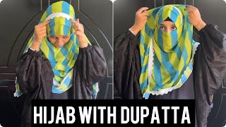 Hijab with niqab with chiffon dupatta  7 days series  Day 1 [upl. by Mij450]