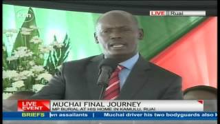 Kiambu Governor William Kabogo eulogizes George Muchai [upl. by Bigg]