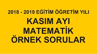 20182019 LGS KASIM MATEMATİK ÖRNEK SORULAR [upl. by Odnam]