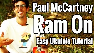 Ram On  Ukulele Tutorial Easy  Paul McCartney Uke Lesson [upl. by Eleumas39]