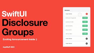 SwiftUI Disclosure Groups  Exciting Announcement [upl. by Wakeen]