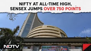 Market News  Nifty At AllTime High Sensex Jumps Over 750 Points [upl. by Haynes]