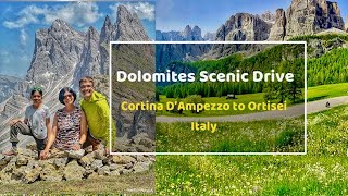 Dolomites Scenic Drive 4k Italy  Cortina DAmpezzo to Ortisei  Europe Travel 2024 [upl. by Ellerad59]