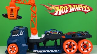 MAQUINA HOTWHEELS SPINNIN SOUND CRANE CAMION GRUA DE VEHICULOS CAMIONES MONSTRUO RAYO MCQUEEN MATE [upl. by Haeli]