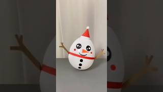 Teach you how to make a little Snowman ☃️ with Balloon 🎈 shorts diy origami papercraft [upl. by Skolnik]