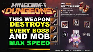 Minecraft Dungeons  The Fighters Bindings MELT EVERYTHING Best Weapon [upl. by Gallager]