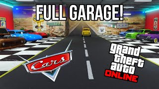 GTA 5 Online Disney Pixar Cars Full 10 Car Garage Updated 2022 [upl. by Hermy]