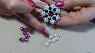 Diy tutorial ciondolo con perle e perline 1 come fare gioielli fai da te beadwork [upl. by Blake]