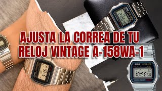 Cómo ajustar la correa de tu reloj vintage Casio A158WA1 [upl. by Syst]